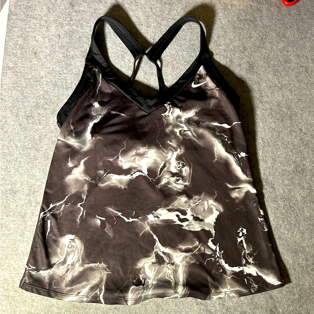 Nike tankini top, size medium, black and white